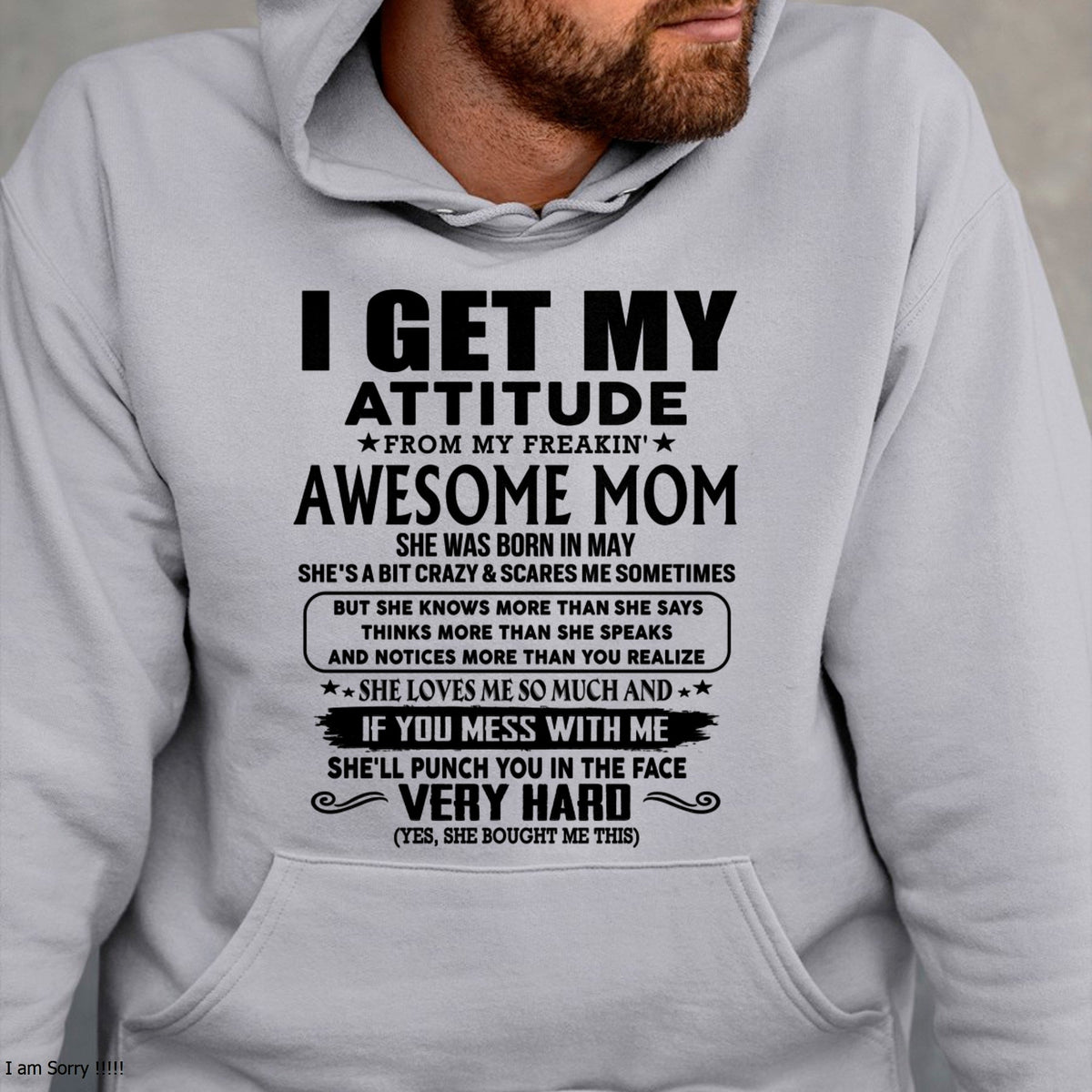 Thanks Mom - I GET MY ATTITUDE FROM MY FREAKIN' AWESOME MOM - Gift for Son and Daughter From Mom - virgo05 (SKU-TMD-CU-05)