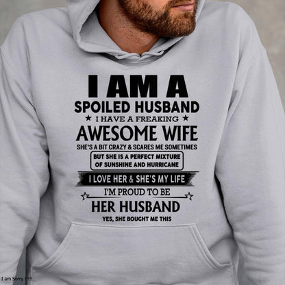 I Am A Spoiled Husband I Have A Freaking Awesome Wife - Gift For Husband From Wife - Virgo00 (SKU-HUS-TS-00)