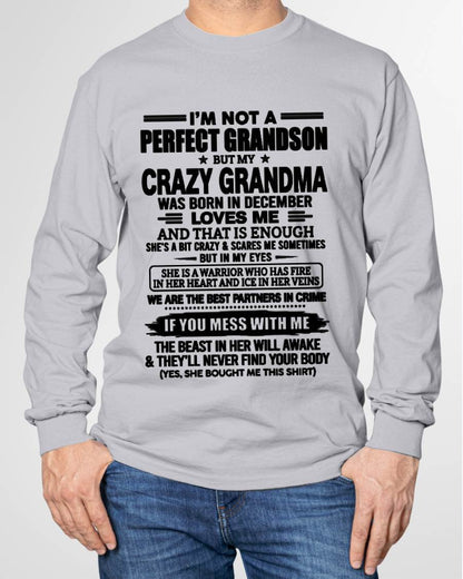 DECEMBER SHIRT, I’M NOT A PERFECT GRANDSON-FROM GRANDMA TO GRANDSON-VIRGO12 (SKU2607-13-12)