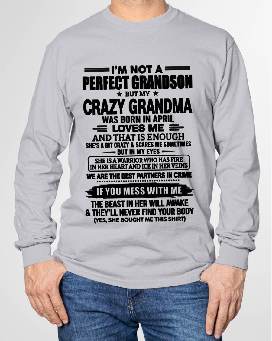 APRIL SHIRT, I’M NOT A PERFECT GRANDSON-FROM GRANDMA TO GRANDSON-VIRGO04 (SKU2607-13-04)