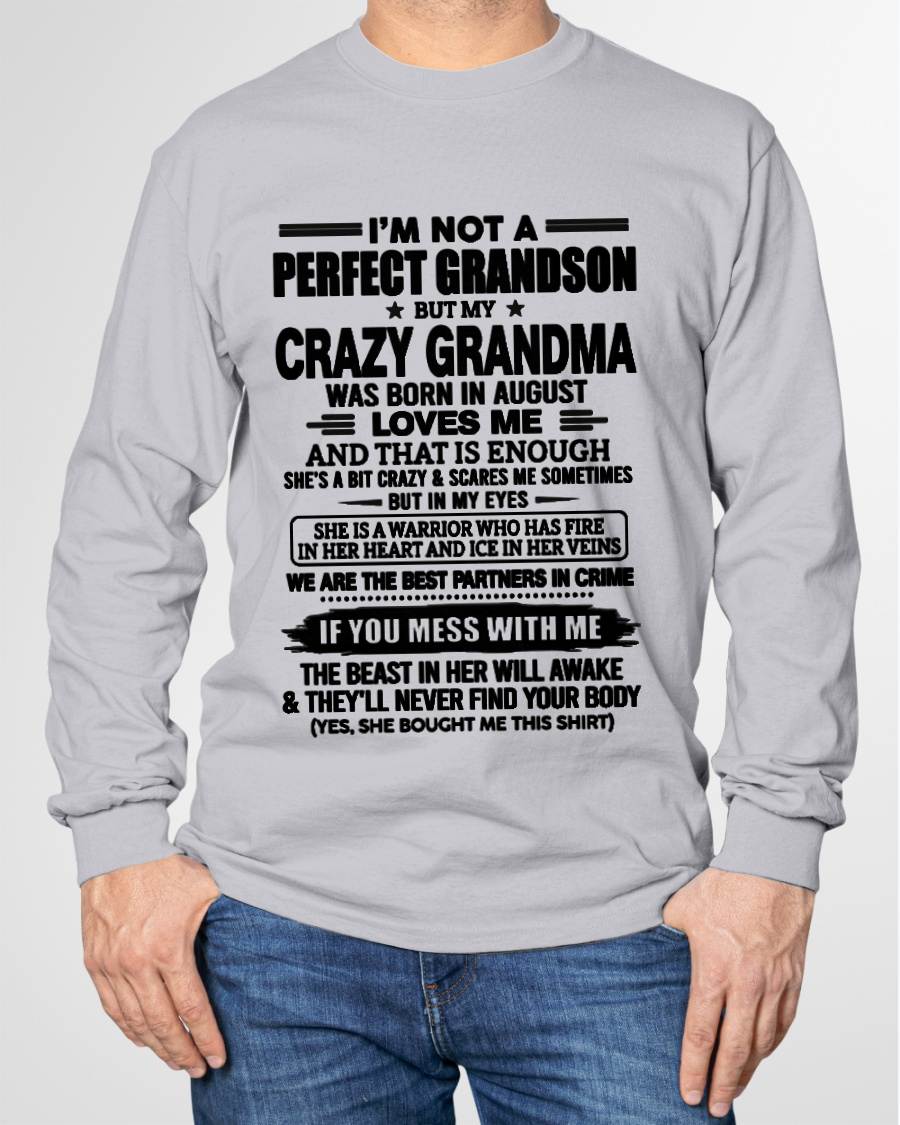 AUGUST SHIRT, I’M NOT A PERFECT GRANDSON-FROM GRANDMA TO GRANDSON-VIRGO08 (SKU2607-13-08)