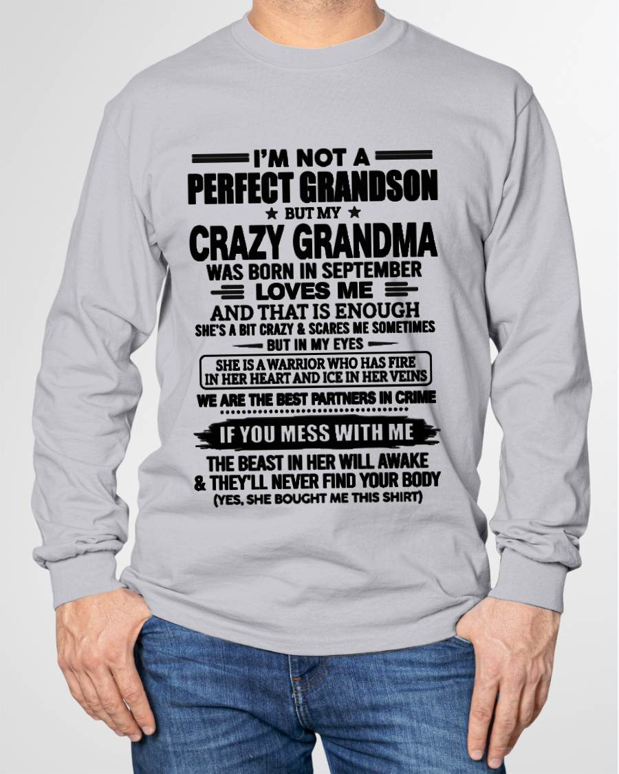 SEPTEMBER SHIRT, I’M NOT A PERFECT GRANDSON-FROM GRANDMA TO GRANDSON-VIRGO09 (SKU2607-13-09)