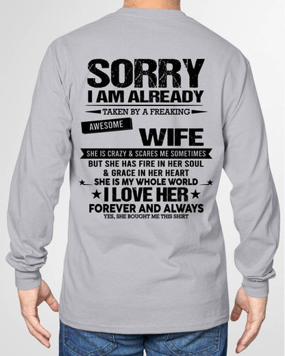 SORRY I AM ALREADY TAKEN BY A FREAKING AWESOME GIRL - FROM WIFE - virgo00 (SKU12-318-00)