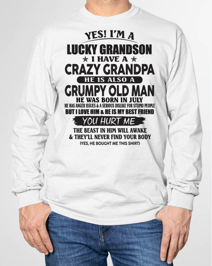 JULY - LUCKY GRANDSON OF CRAZY GRANDPA -  PERFECT GIFT FROM GRANDPA - virgo07 (SKU12-145-07)