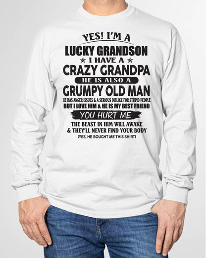 LUCKY GRANDSON OF CRAZY GRANDPA -  PERFECT GIFT FROM GRANDPA - virgo00 (SKU12-145-00)