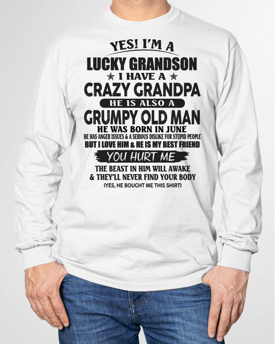 JUNE - LUCKY GRANDSON OF CRAZY GRANDPA -  PERFECT GIFT FROM GRANDPA - virgo06 (SKU12-145-06)