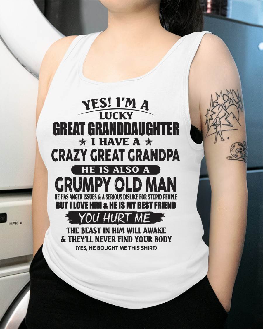 LUCKY GREAT GRANDDAUGHTER OF CRAZY GREAT GRANDPA - PERFECT GIFT FROM GREAT GRANDPA - virgo00 (SKU12-287-00)