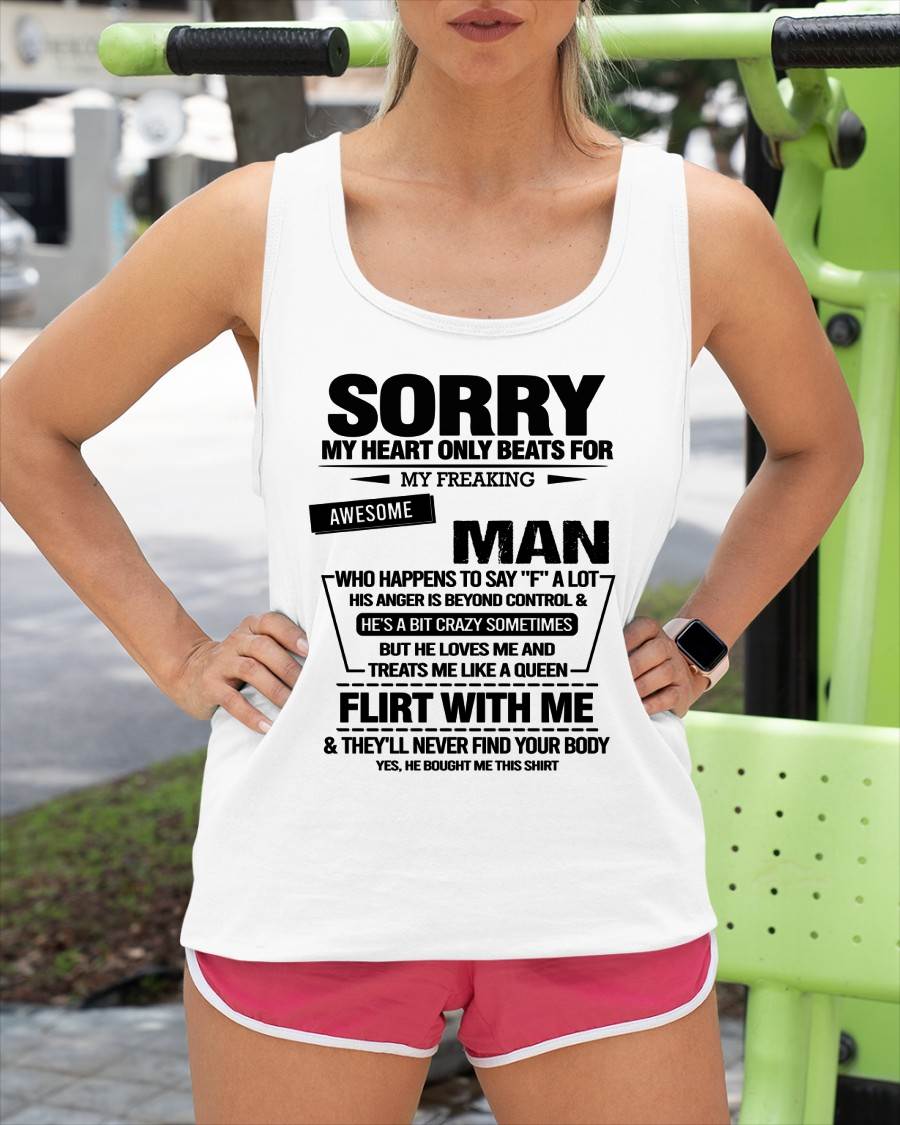 SORRY MY HEART ONLY BEATS FOR MY FREAKING AWESOME MAN - FROM HUSBAND - virgo00 (SKU26T-01-34-00)
