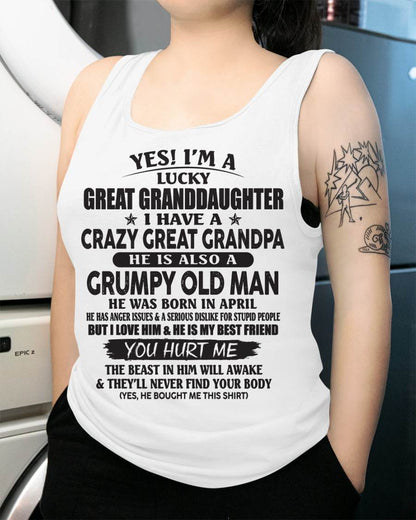 APRIL - LUCKY GREAT GRANDDAUGHTER OF CRAZY GREAT GRANDPA - PERFECT GIFT FROM GREAT GRANDPA - virgo04 (SKU12-287-04)