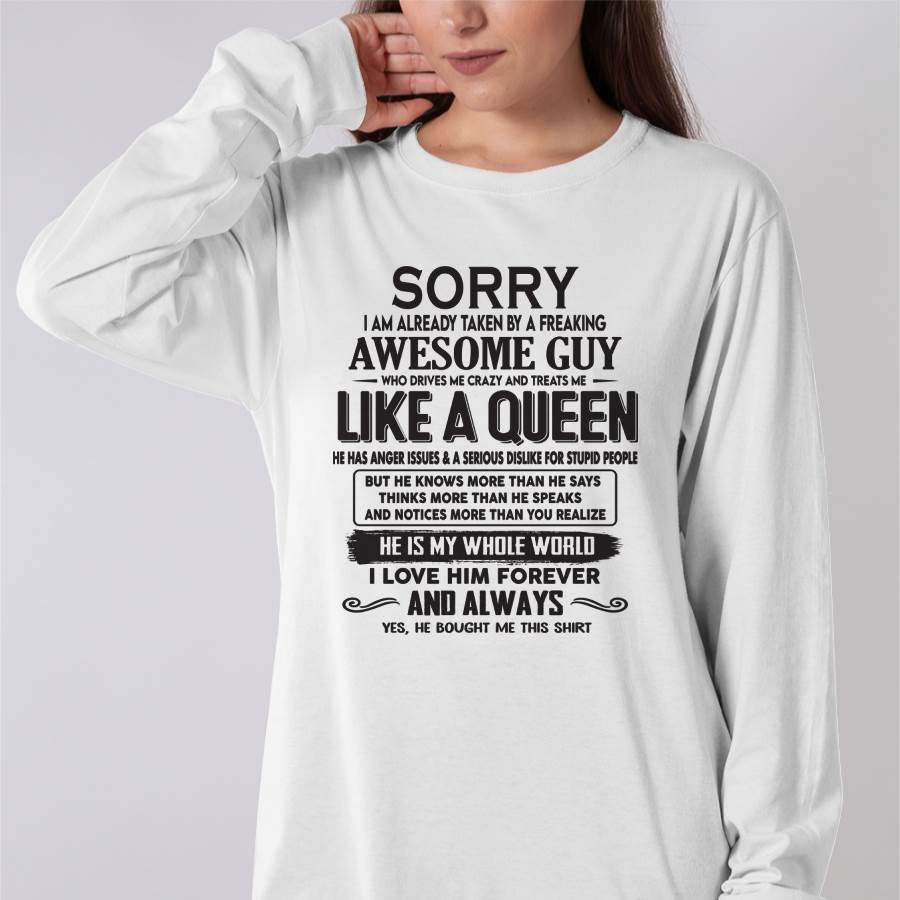 Sorry I am already taken by a freaking awesome guy - Gift for Wife From Husband - Virgo00 (SKU08-25-00)