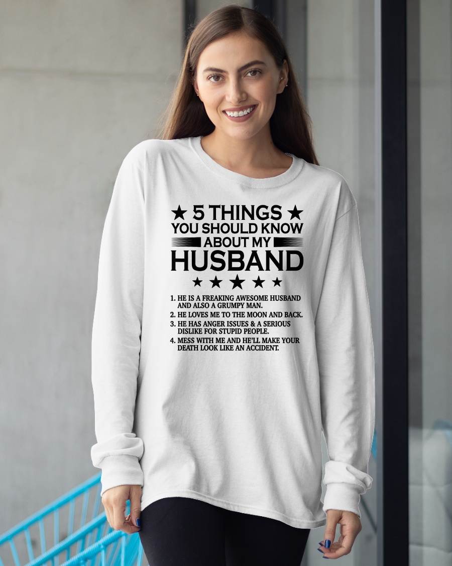 5 THINGS YOU SHOULD KNOW ABOUT MY HUSBAND - T SHIRT GIFT FROM HUSBAND - virgo00 (SKU2605-36-00)