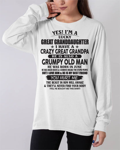 JUNE - LUCKY GREAT GRANDDAUGHTER OF CRAZY GREAT GRANDPA - PERFECT GIFT FROM GREAT GRANDPA - virgo06 (SKU12-287-06)