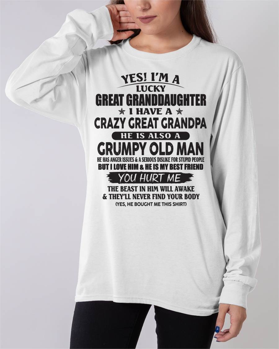 LUCKY GREAT GRANDDAUGHTER OF CRAZY GREAT GRANDPA - PERFECT GIFT FROM GREAT GRANDPA - virgo00 (SKU12-287-00)