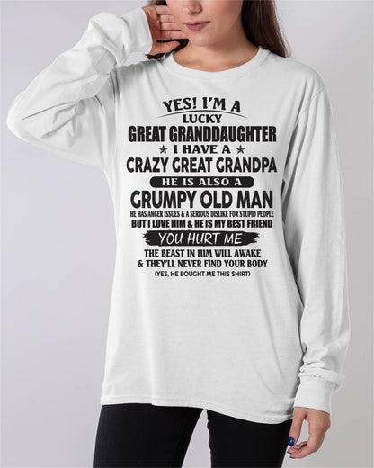 LUCKY GREAT GRANDDAUGHTER OF CRAZY GREAT GRANDPA - PERFECT GIFT FROM GREAT GRANDPA - virgo00 (SKU12-287-00)