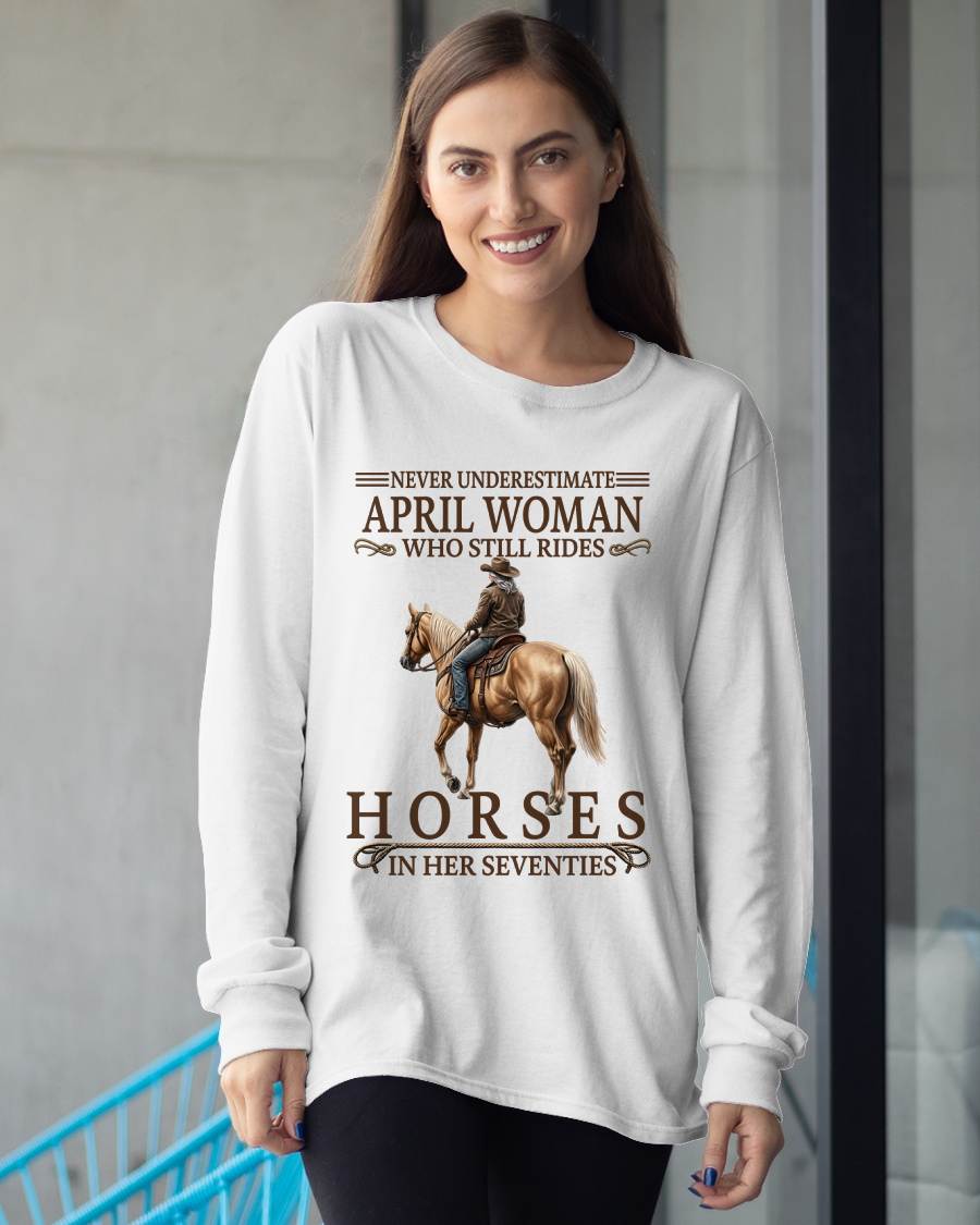 APRIL SHIRT, A WOMAN WHO STILL RIDES HORSES IN HER SEVENTIES - Virgo04 (SKU2604-287-04)