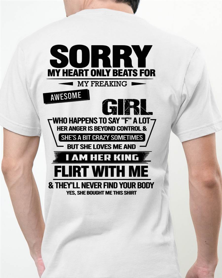SORRY MY HEART ONLY BEATS FOR MY FREAKING AWESOME GIRL - FROM WIFE - virgo00 (SKU26T-01-59-00)