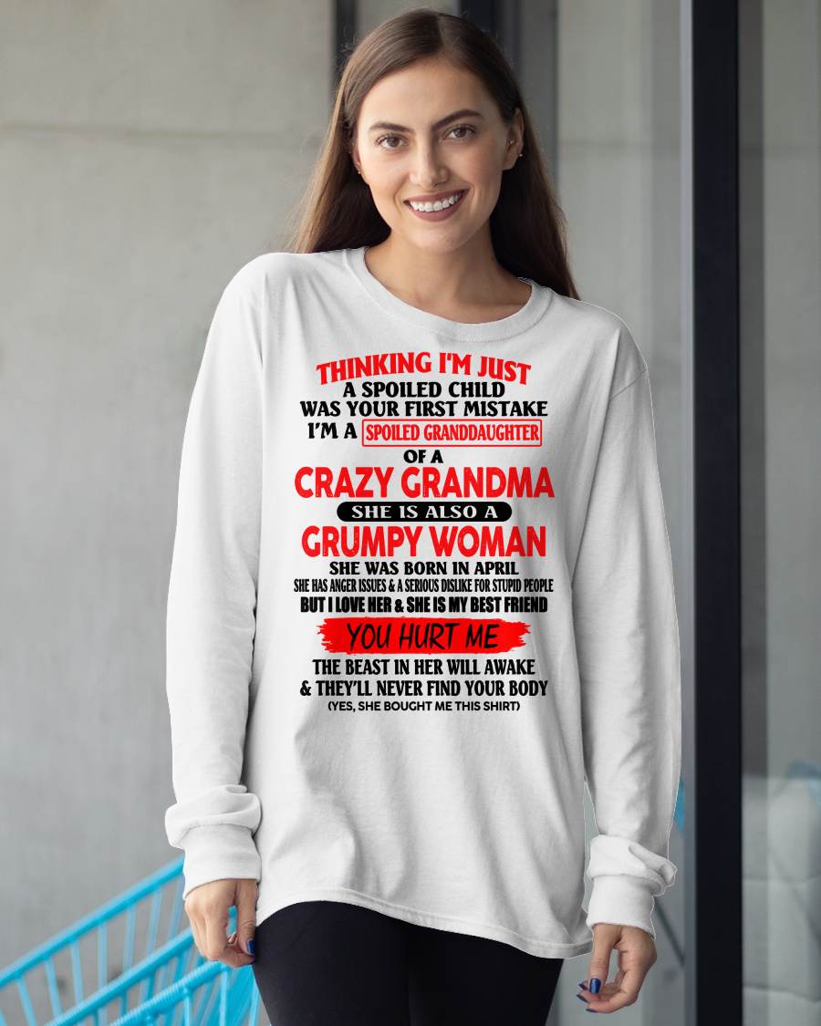 APRIL SHIRT, I'm A Spoiled Granddaughter - Virgo04 (SKU2608-347-04)