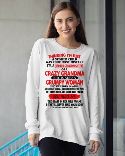 APRIL SHIRT, I'm A Spoiled Granddaughter - Virgo04 (SKU2608-347-04)