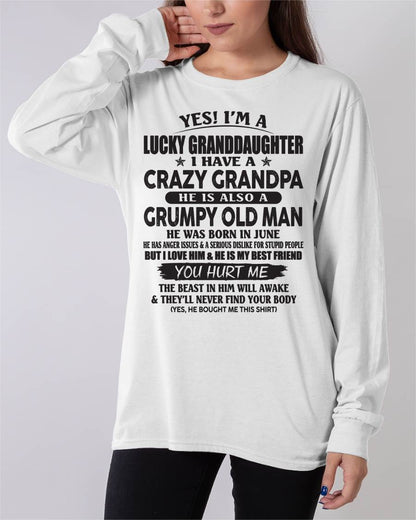JUNE - LUCKY GRANDDAUGHTER OF CRAZY GRANDPA - PERFECT GIFT FOR YOUR GRANDDAUGHTER FROM GRANDPA - virgo06 (SKU10-150-06)