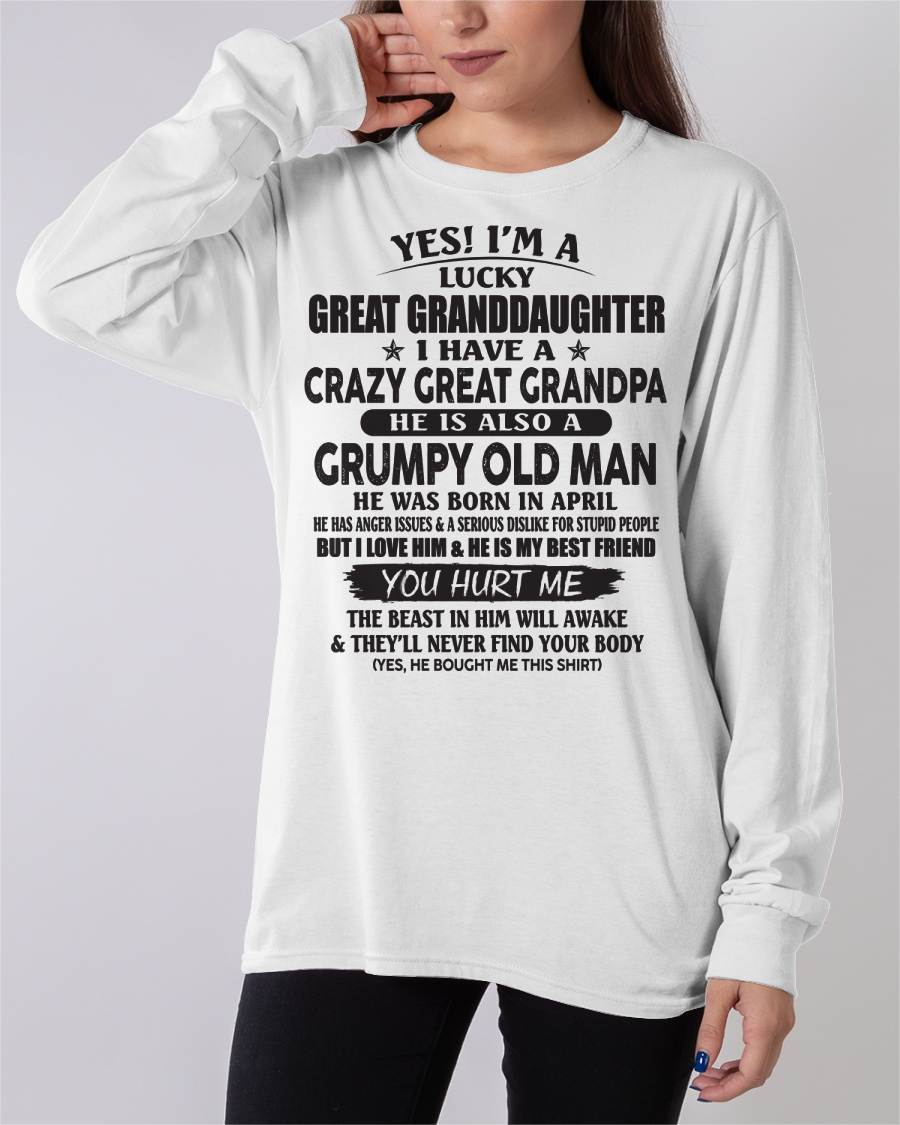 APRIL - LUCKY GREAT GRANDDAUGHTER OF CRAZY GREAT GRANDPA - PERFECT GIFT FROM GREAT GRANDPA - virgo04 (SKU12-287-04)