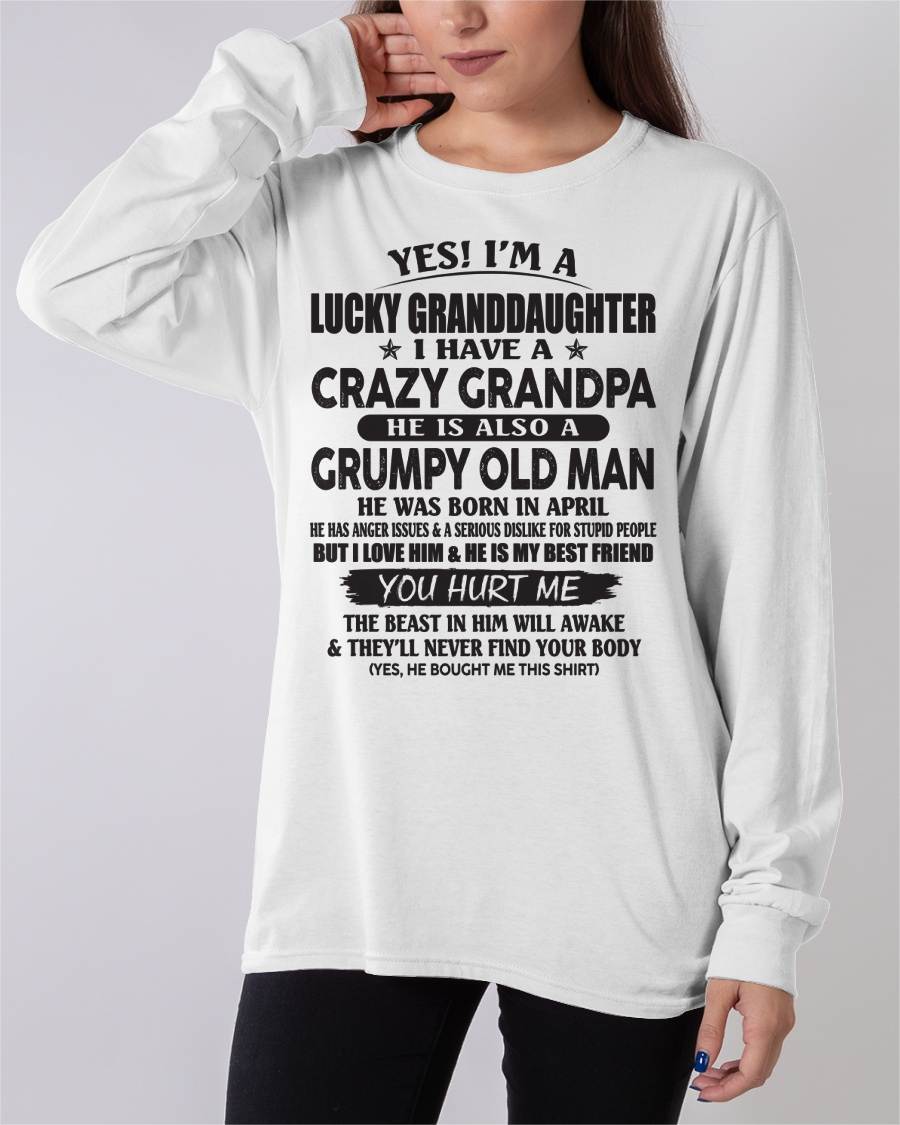 APRIL - LUCKY GRANDDAUGHTER OF CRAZY GRANDPA - PERFECT GIFT FOR YOUR GRANDDAUGHTER FROM GRANDPA - virgo04 (SKU10-150-04)