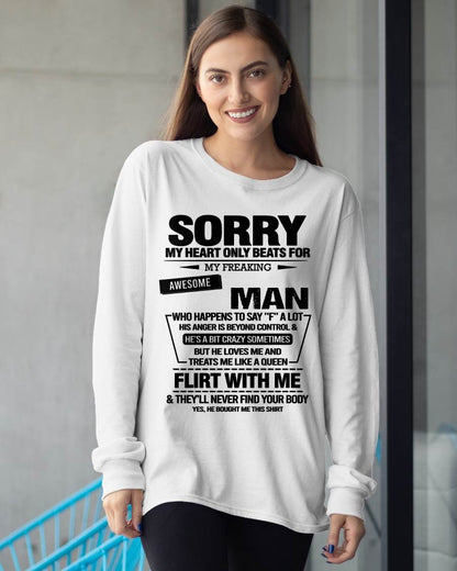 SORRY MY HEART ONLY BEATS FOR MY FREAKING AWESOME MAN - FROM HUSBAND - virgo00 (SKU26T-01-34-00)