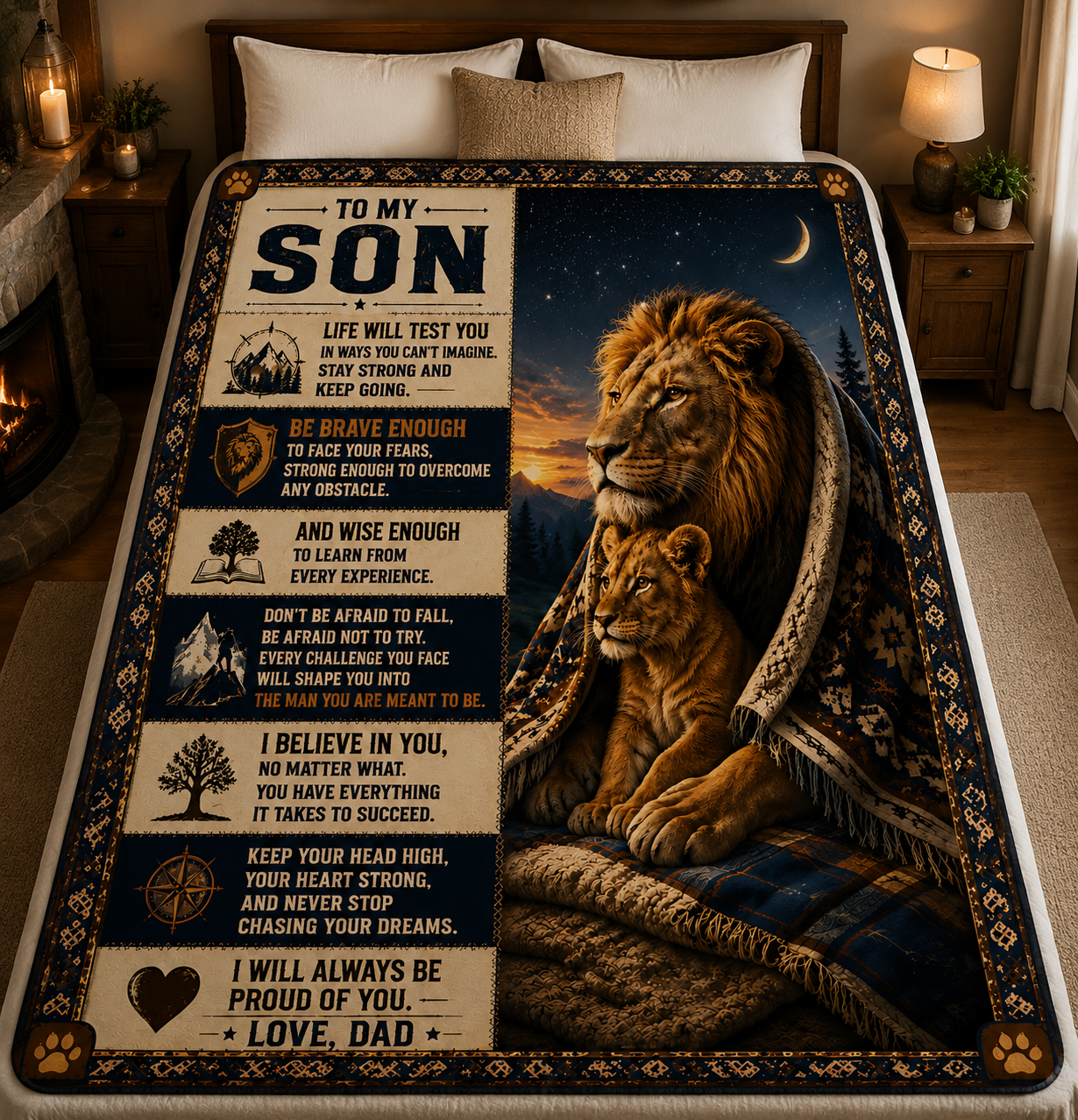 Family Blanket - From Dad - To My Son - Virgo - ( SKU2608-279)