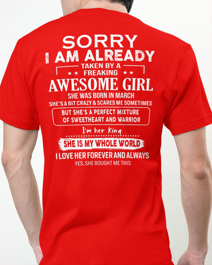 March - Awesome girl - Perfect gift for your boyfriend - (SKU04-86-03) - From Wife Virgo03