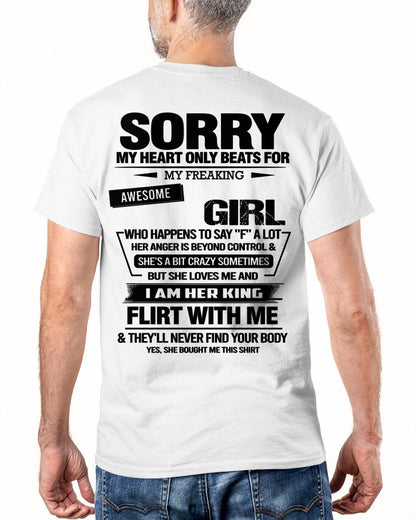 SORRY MY HEART ONLY BEATS FOR MY FREAKING AWESOME GIRL - FROM WIFE - virgo00 (SKU26T-01-59-00)