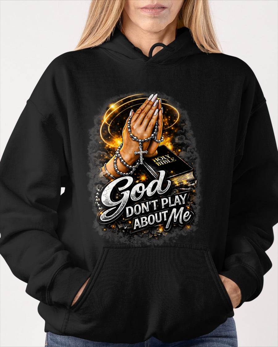 God Dont Play About Me Inspirational Christian Faith T-Shirt- For Women - Virgo00 (SKU2807-NI-07)
