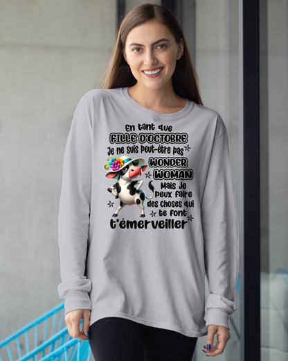 OCTOBRE SHIRT Je ne suis peut-être pas WONDER WOMAN - Virgo10 (SKU2605-39-10)