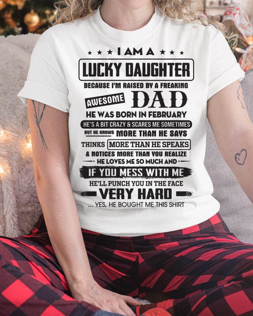 February - Lucky Daughter of Awesome Dad - Perfect Gift For Daughter From Dad - Virgo02 (SKU08-47-02)