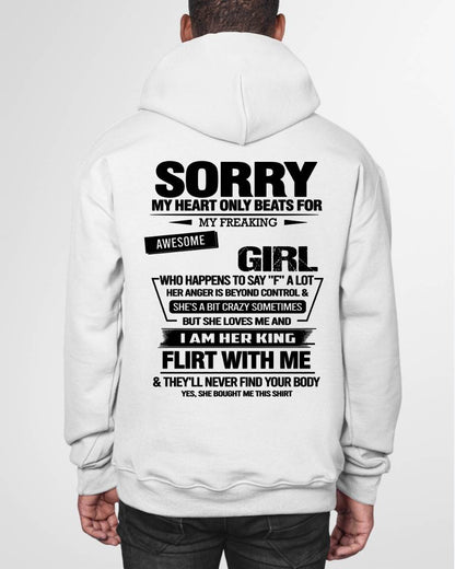 SORRY MY HEART ONLY BEATS FOR MY FREAKING AWESOME GIRL - FROM WIFE - virgo00 (SKU26T-01-59-00)