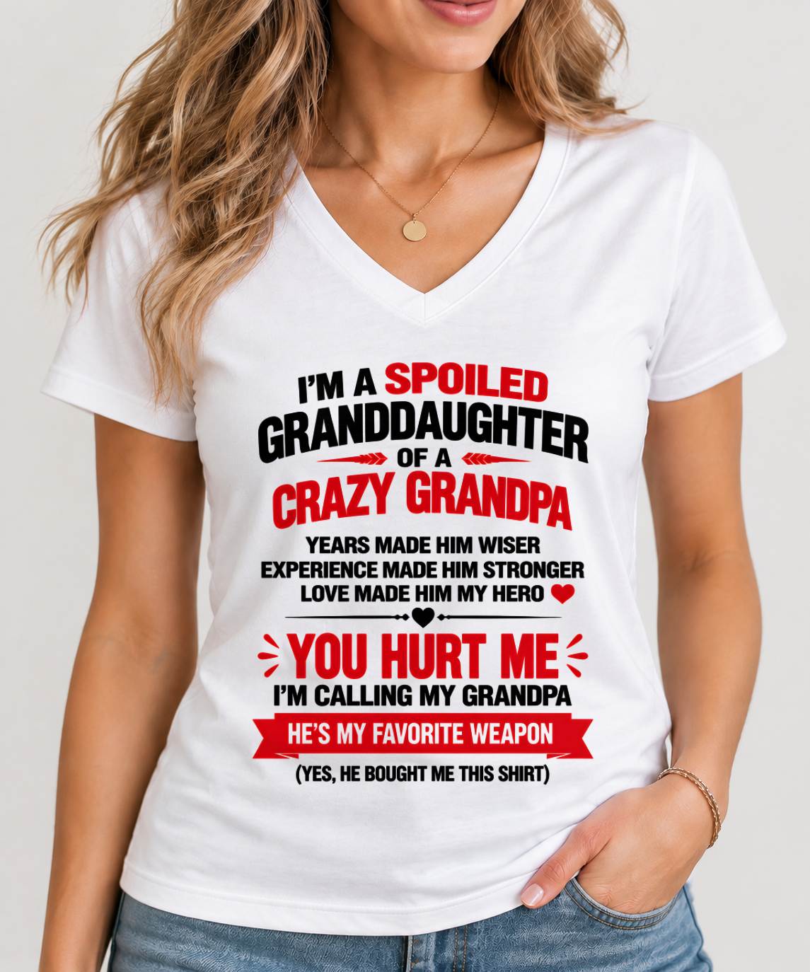 SHIRT Grandpa Is A Hero - From Grandpa - To Granddaughter - Virgo00 (SKU2609-354-00)