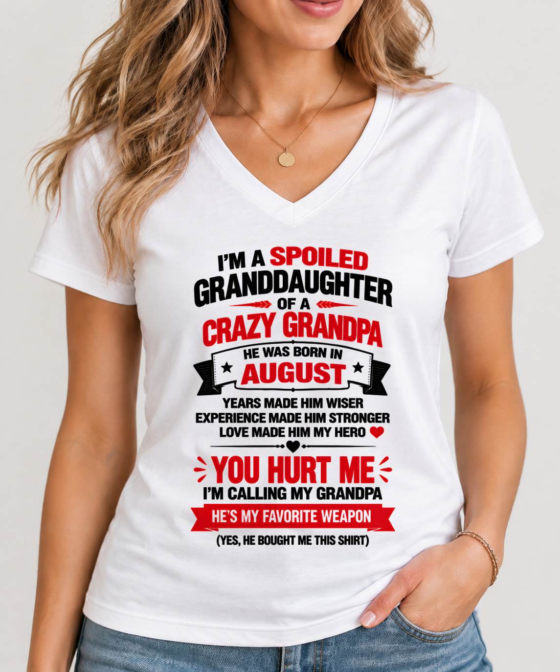AUGUST SHIRT Grandpa Is A Hero - From Grandpa - To Granddaughter - Virgo08 (SKU2609-354-08)