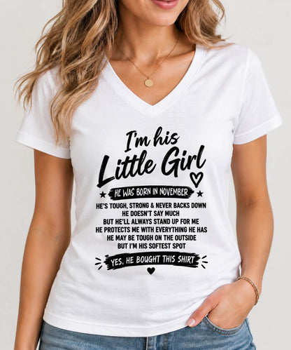 NOVEMBER SHIRT I'm His Little Girl - From Grandpa - To Granddaughter - Virgo11 (SKU2609-169-11)
