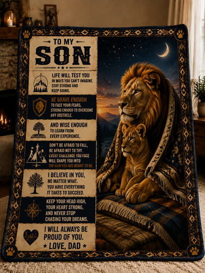 Family Blanket - From Dad - To My Son - Virgo - ( SKU2608-279)