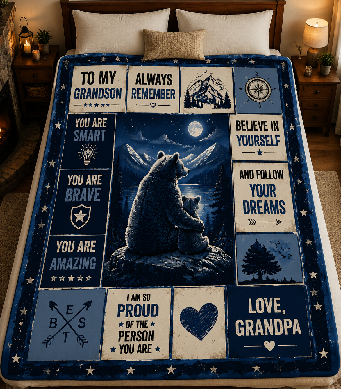 Family Blanket - From Grandpa - To My Grandson - Virgo - ( SKU2608-270)