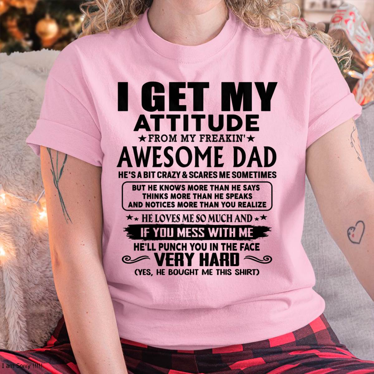 Thanks Dad - I GET MY ATTITUDE FROM MY FREAKIN' AWESOME DAD - Gift for Son and Daughter From Dad - Virgo00 (SKU-TDD-CU-00)