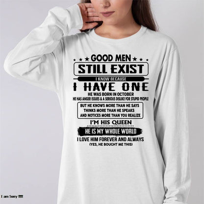 October - Good men Still Exist - gift for your girlfriend, wife from Husband - Virgo10 (SKU-GM-10)