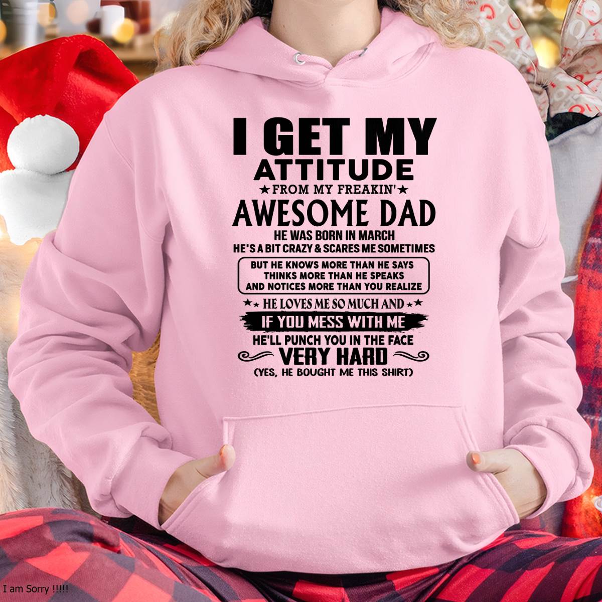 March - Thanks Dad - I GET MY ATTITUDE FROM MY FREAKIN' AWESOME DAD - Gift for Son and Daughter From Dad - Virgo03 (SKU-TDD-CU-03)