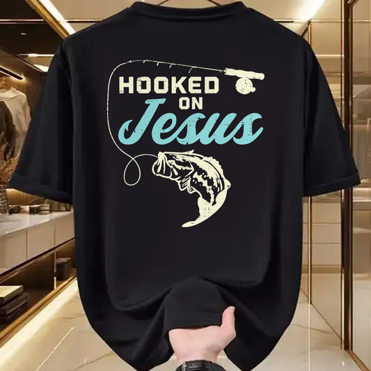 Christian Tee, Christian Faith Unisex T-Shirt/Hoodie/Sweatshirt HLT00 - Hook On Jesus Bass Fishing Christian Religious God Gift T-Shirt