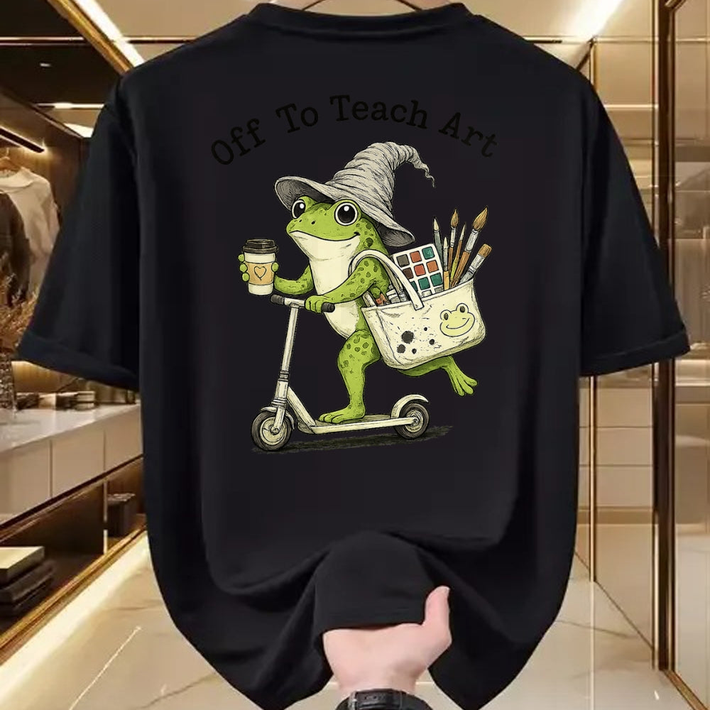 Best Student Shirt, Funny Back To School UnisexT-Shirt/Hoodie/Sweatshirt HLT00 - Frog Art Teacher Off to Teach Creative Classroom Painting T-Shirt
