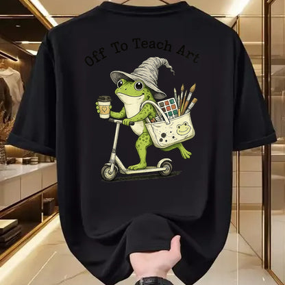 Best Student Shirt, Funny Back To School UnisexT-Shirt/Hoodie/Sweatshirt HLT00 - Frog Art Teacher Off to Teach Creative Classroom Painting T-Shirt