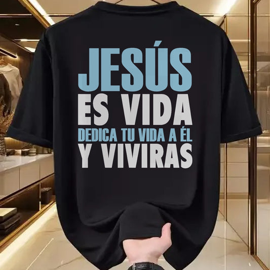 Christian Tee, Christian Faith Unisex T-Shirt/Hoodie/Sweatshirt HLT00 - Jesus Es Vida, Spanish T-Shirt, Spanish Christian Shirt T-Shirt