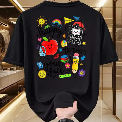 Best Student Shirt, Funny Back To School UnisexT-Shirt/Hoodie/Sweatshirt HLT00 - Happy to See Your Face School Supplies Back to School Kids T-Shirt