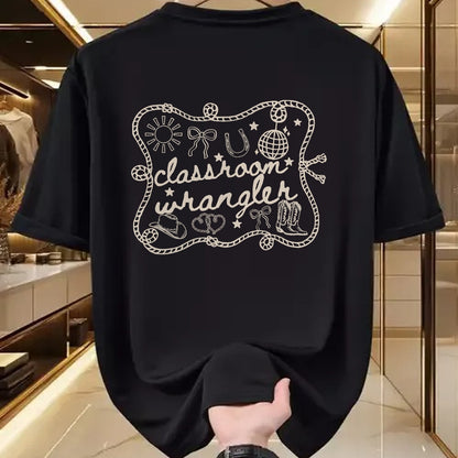 Best Student Shirt, Funny Back To School UnisexT-Shirt/Hoodie/Sweatshirt HLT00 - Classroom Wrangler Teacher Western Cowboy Back to School T-Shirt