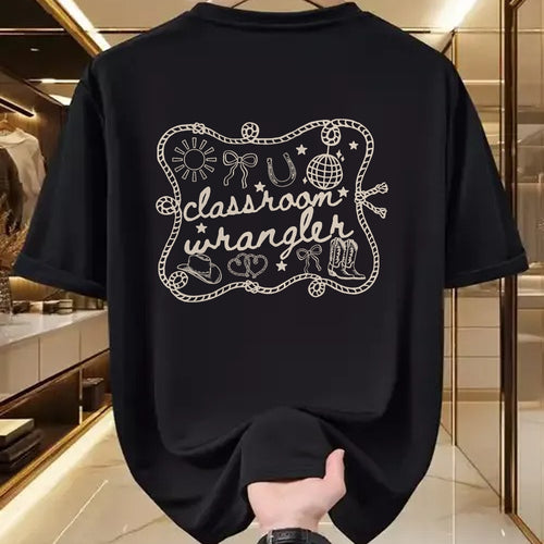 Best Student Shirt, Funny Back To School UnisexT-Shirt/Hoodie/Sweatshirt HLT00 - Classroom Wrangler Teacher Western Cowboy Back to School T-Shirt