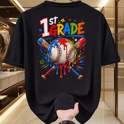 Best Student Shirt, Funny Back To School UnisexT-Shirt/Hoodie/Sweatshirt HLT00 - 1st Grade Back to School Baseball drip ice Cream T-Shirt