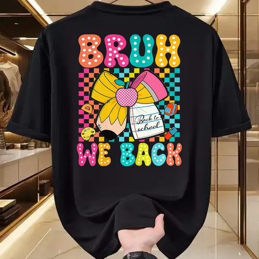 Best Student Shirt, Funny Back To School UnisexT-Shirt/Hoodie/Sweatshirt HLT00 - Bruh We Back Pencil Bow Back to School Teacher Boys Girls T-Shirt